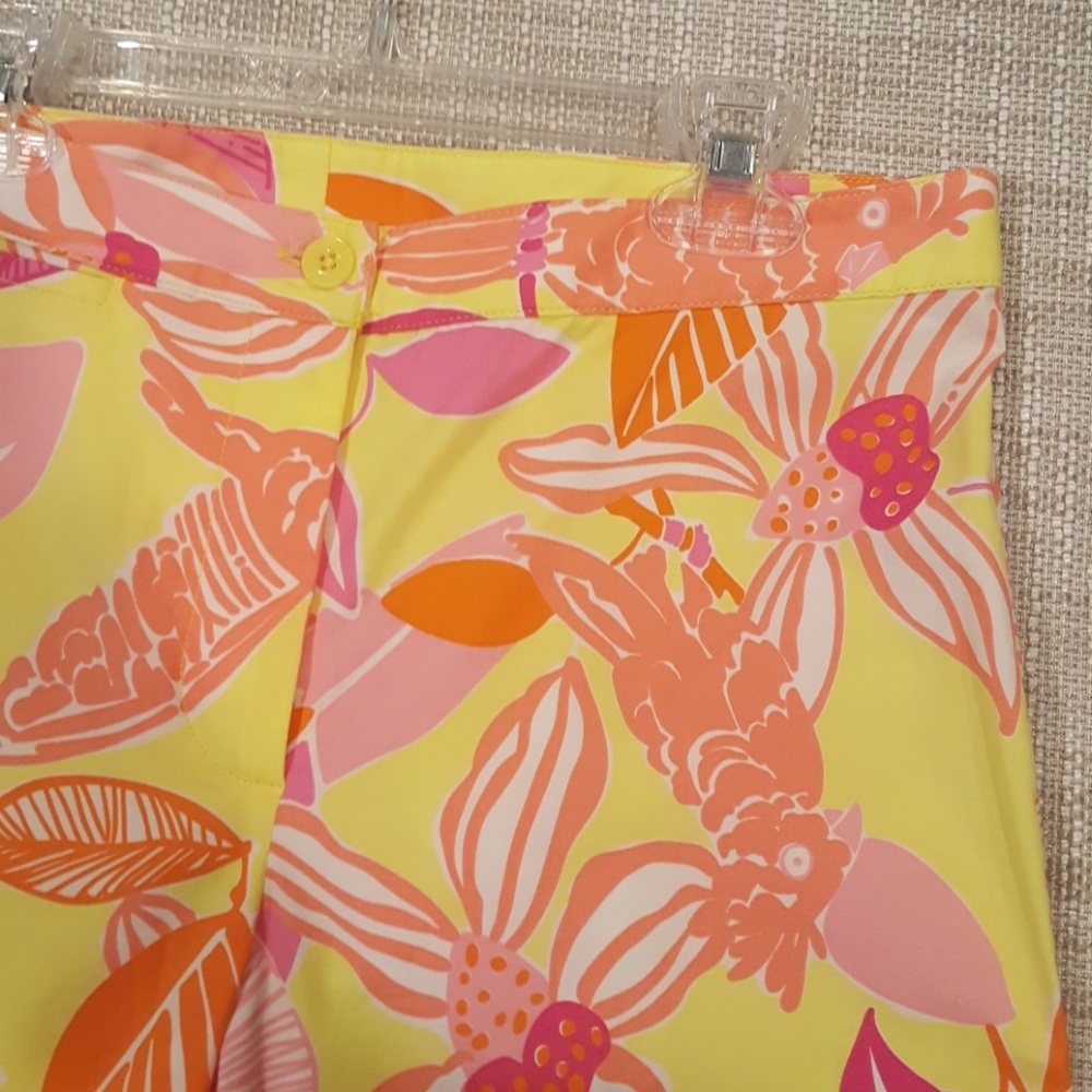 Lilly Pulitzer Cropped Cotton Parrot Bird Capris